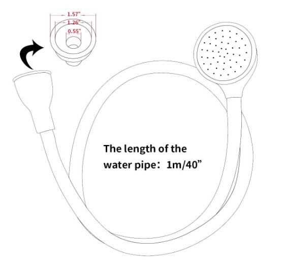 Sink TPR Handheld Pet Shower Sprayer Pipe Dia1.4cm Anti Corrosion Dog Use