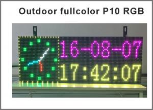 China Full color RGB Programmable Led Signs P10 smd Outdoor led Scrolling Message Display time temperature & date on sale