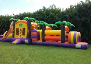 China Backyard Fun Obstacle Course Bouncer Race , Outdoor Games Bouncy Assault Course on sale