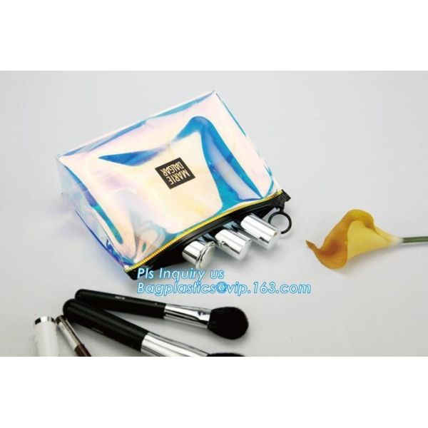 Stand up clear/transparent cosmetic PVC zipper bag/pouch, Eva Clothing Packaging Plastic Clear Zipper Bag With Slider