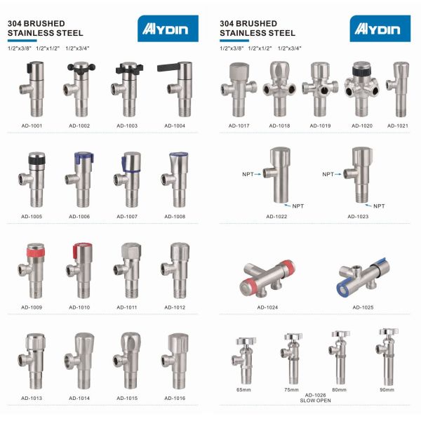 Customized Standard Sanitary Angle Valve 170g Brushed Iron