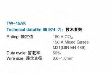 Binzel welding torch mig MB15AK euro connector / miller connector