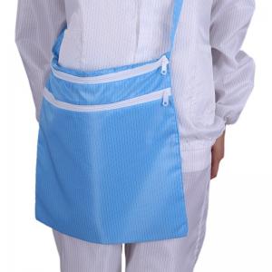 Cheap Ziplock Blue Anti-static Lint Free Fabric Bag ESD Clothing Bag Anti Static ESD Polyester Cleanroom Bag With Zipper for sale