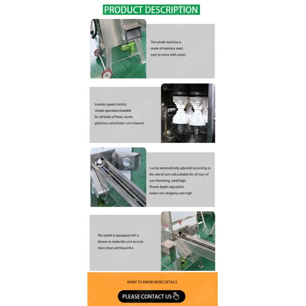 2000kg/H Automatic Food Processing Machines Electric Automatic Industrial Corn Sheller