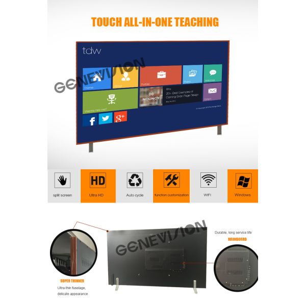 65 Inch Education Touch Screen Electronic Interactive Whiteboard For Video Conference Wall Mount LCD Display