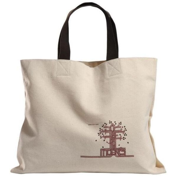 Custom silk screen printed Cotton material handle style blank natural cotton canvas bag without logo bagplastics bagease