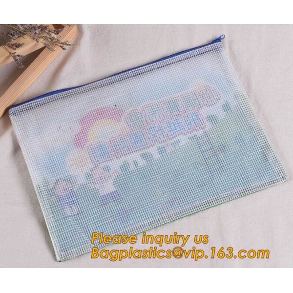 clear pvc zipper toiletry bag travel document stationery bag,office supplies PVC tarpaulin mesh document bag with waterp