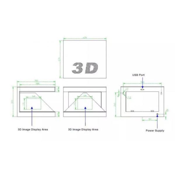 Floor Standing 3d Holographic Display With Touch Screen 55 Inch Windows OS