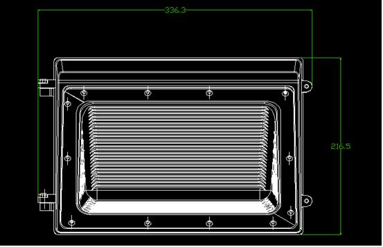 OEM 337*216.5*183mm 60W/100W wall light housing Glass cover balck color garden light die casting aluminum heat sink
