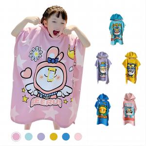 Cheap Soft Microfiber Beach Towel And Bathrobe Poncho For Kids for sale