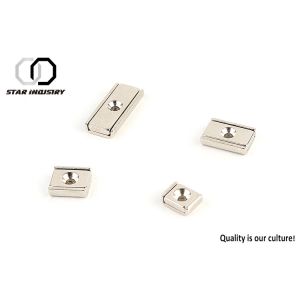 Super Strong Countersunk Magnets , Rectangle Permanent Ndfeb Block Magnets