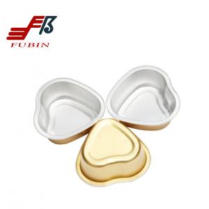 Cheap Heart Shape 100ml Aluminum Foil Baking Tray Cupcake Container for sale