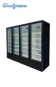 Cheap 1700L Glass Door Display Freezer , LED Glass Front Drink Fridge 2m Height for sale