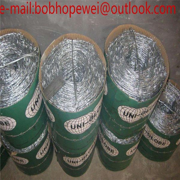 Quality 25kg coil security high quality barbed wire length per roll for military fence/high tensile barbed wire price per roll wholesale