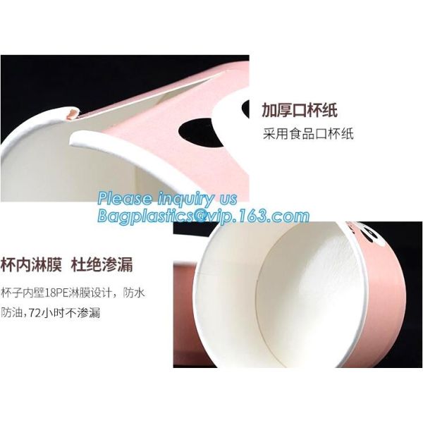 Disposable paper hot soup cup with paper flat lid,microwaveable deli container disposable plastic hot soup cups bagease