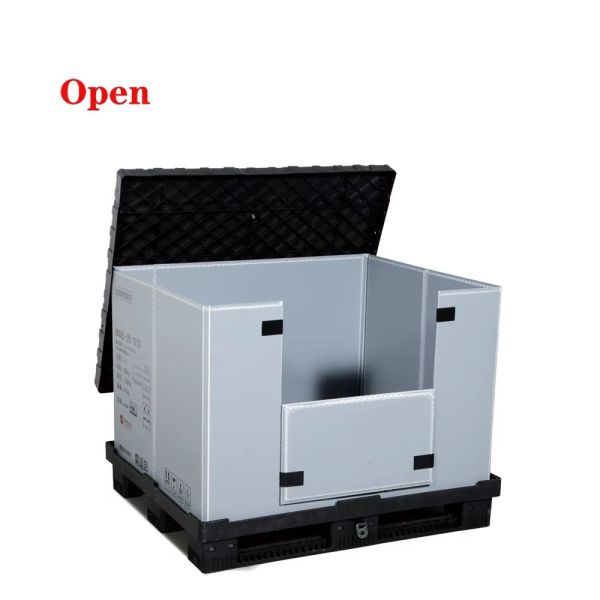 Large Collapsible Plastic Pallet Boxes For Warehouse Logistics Use