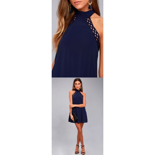 sexy backless halter lady dress