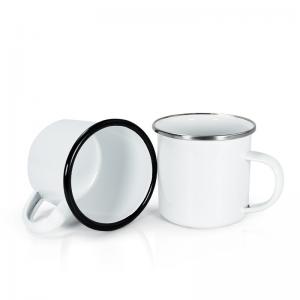 China Sublimation Blank Drinking Water Mug 12oz Vintage Enamel Coffee Cups 30g on sale
