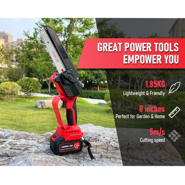 21V Hand-Held Cutting Machine Cordless Chain Saw 8 Inch Mini Electric Chainsaw For Wood Cutting