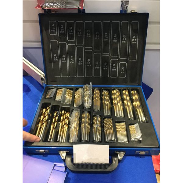 19pcs Set Titanium Twist Drill Bit Set High Speed Steel Dia 1-10mm