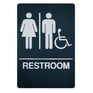 China Adhesive Braille Unisex Restroom Symbol Sign For Bathroom on sale