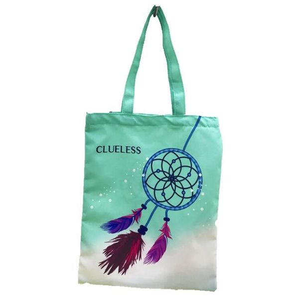 Custom silk screen printed Cotton material handle style blank natural cotton canvas bag without logo bagplastics bagease