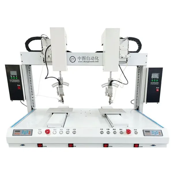 Automatic Four Axis Double Platform Soldering Machine Kit for Electronics