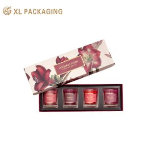 China Recyclable Full Color Printing Folding Paper Box Essential Oil Candle Gift Box Cardboard Candle Jar Packaging Box With Insert on sale