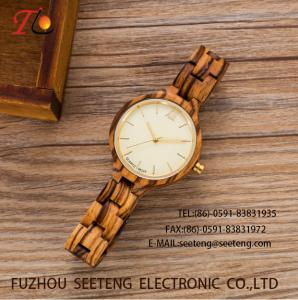 Cheap wholesale   Pu watch  wooden watches alloy case  quartz watch fashion watch concise styleDelicate / elegant wooden strap for sale