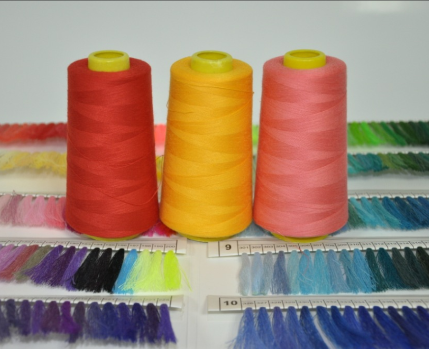 Super Bright Industrial Polyester Sewing Thread , Dyed Poly Sewing Thread Low Shrinkage