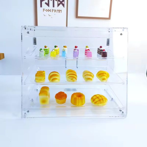 Versatile Acrylic Display Shelf Acrylic Cake Display Box With Tray 54 X 44 X 42cm