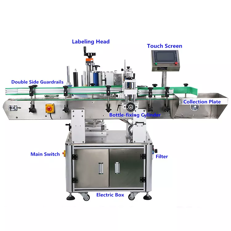 260 KG Customized Speed Automatic Round Bottle Labeling Machine with Date Code Printer