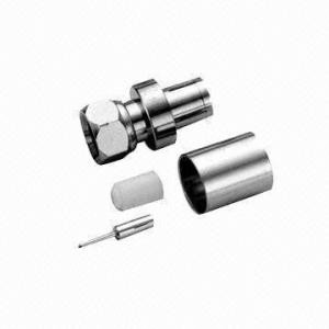 Cheap f male connector with solder ring insulator and crimp tube for sale