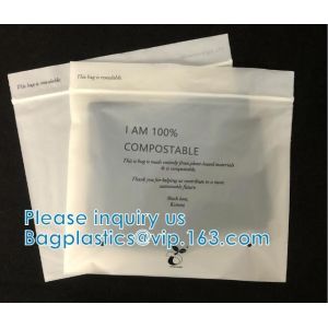 Cheap 100% Biodegradable Shipping Bags, Zipper Compostable Zip Bag, PLA Corn Starch, Garment Apparel, Cashmere for sale