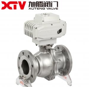 Cheap Straight Through Type Control Ball Valve with Electric Actuator and Flange Connection for sale