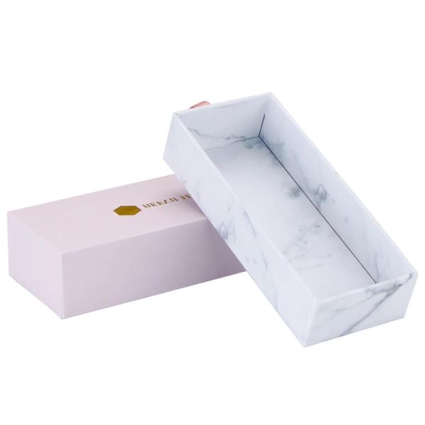 Drawer Jewelry Box Packaging Creative Paper Marble Printed Hot Gold Printing