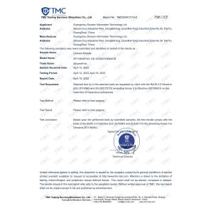 Guangzhou Sincere Information Technology Ltd. Certifications