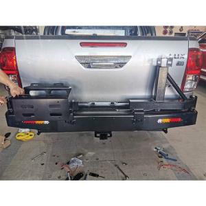 China DMAX Rear Offroad Bull Bar Rear Bumper With Fuel Tank And Spare Bracket on sale