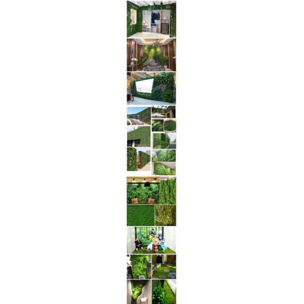 Anti UV Artificial Vertical Garden , 40*60cm Artificial Plastic Grass For Fence Decoration