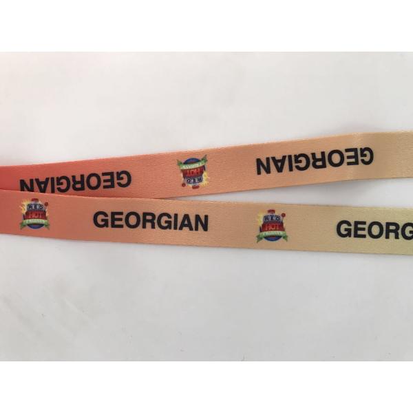 Heat Transfer Badge Holder Lanyard / Polyester Custom Printed Lanyards Pantone Color
