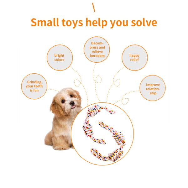 Dog Toy Pet Cotton Rope Toy Tough Rope Mixed Color Fun and Durable for Active Pets