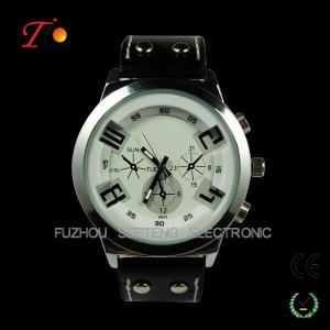 Cheap Fashion PU Leather Strap Quartz Wrist Watch sports watch  for Men for sale