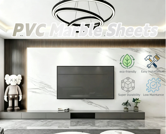 Eco Friendly Interior PVC Marble Sheets Zero Formaldehyde
