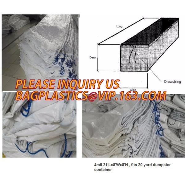 PE Dumpster Container Drawstring Liners,8 Mil Black Open Top Drawstring Dumpster Container Liners,Polyethylene roll-off