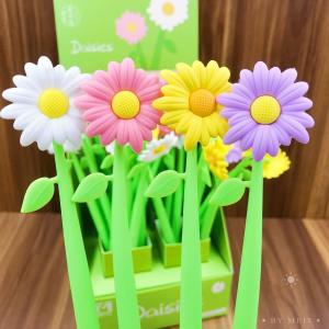 China Fluent Writting Pen, 12 Pcs 0.5 Mm Black Ink Flower Shape Rolling Ball Cute Gel Ink Pen For Student And School Office Supplies (Flower) on sale