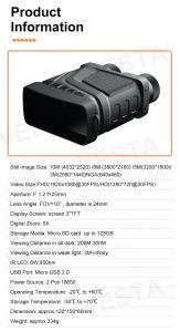 China 7 IR Level R12 Binocular Night Vision With Camera on sale