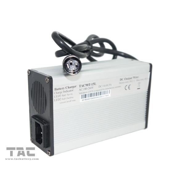 14.6V 5A Portable Battery Chargers Aluminum Shell Material For 4S LiFePO4 Battery Pack