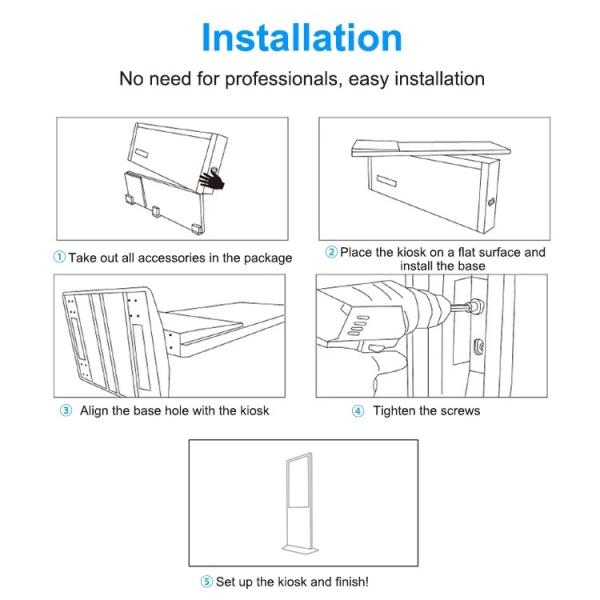 Explosion Proof Floor Standing Touch Screen Kiosk 350cd/M2 High Definition