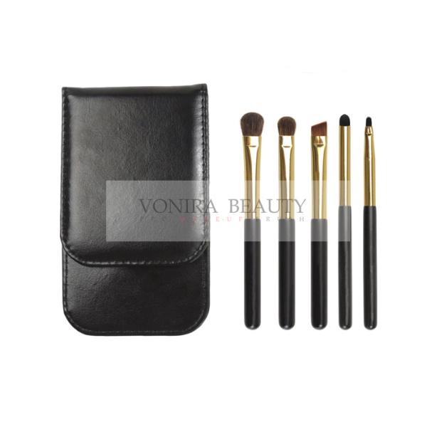 Basic Gift 5pcs Eye Makeup Brush Gift Set With Black PU Leather Makeup Brush Case