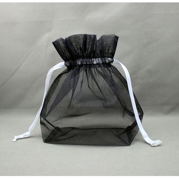 Foldable Mesh Nylon Drawstring Bags Portable Small For Gift